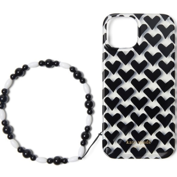 NWT Kate Spade New York Modernist Hearts iPhone 14 Pro Max Case with Wristlet - Picture 2 of 3